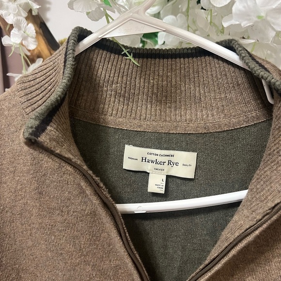 Hawker Rye Men’s Green and Brown Zip Up Sweater 🤎 - Picture 3 of 5